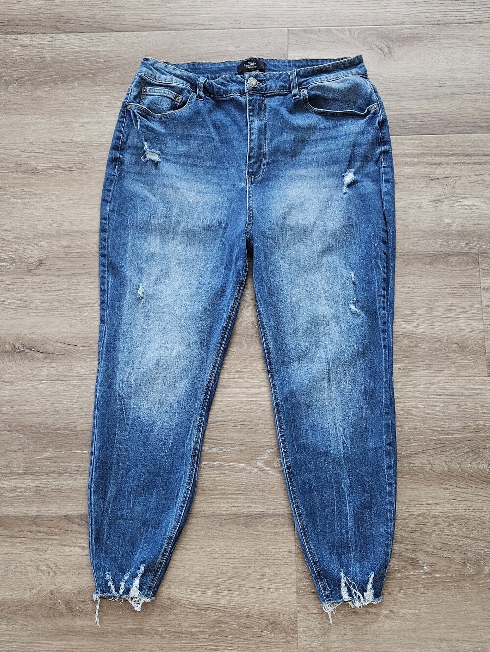 Forever 21+ Distressed Blue Denim Jeans Size 16